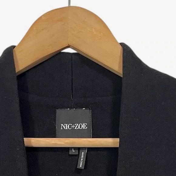 NIC + ZOE Grace Black Knit Jacket Fitted Blazer Women's L - Picture 7 of 9